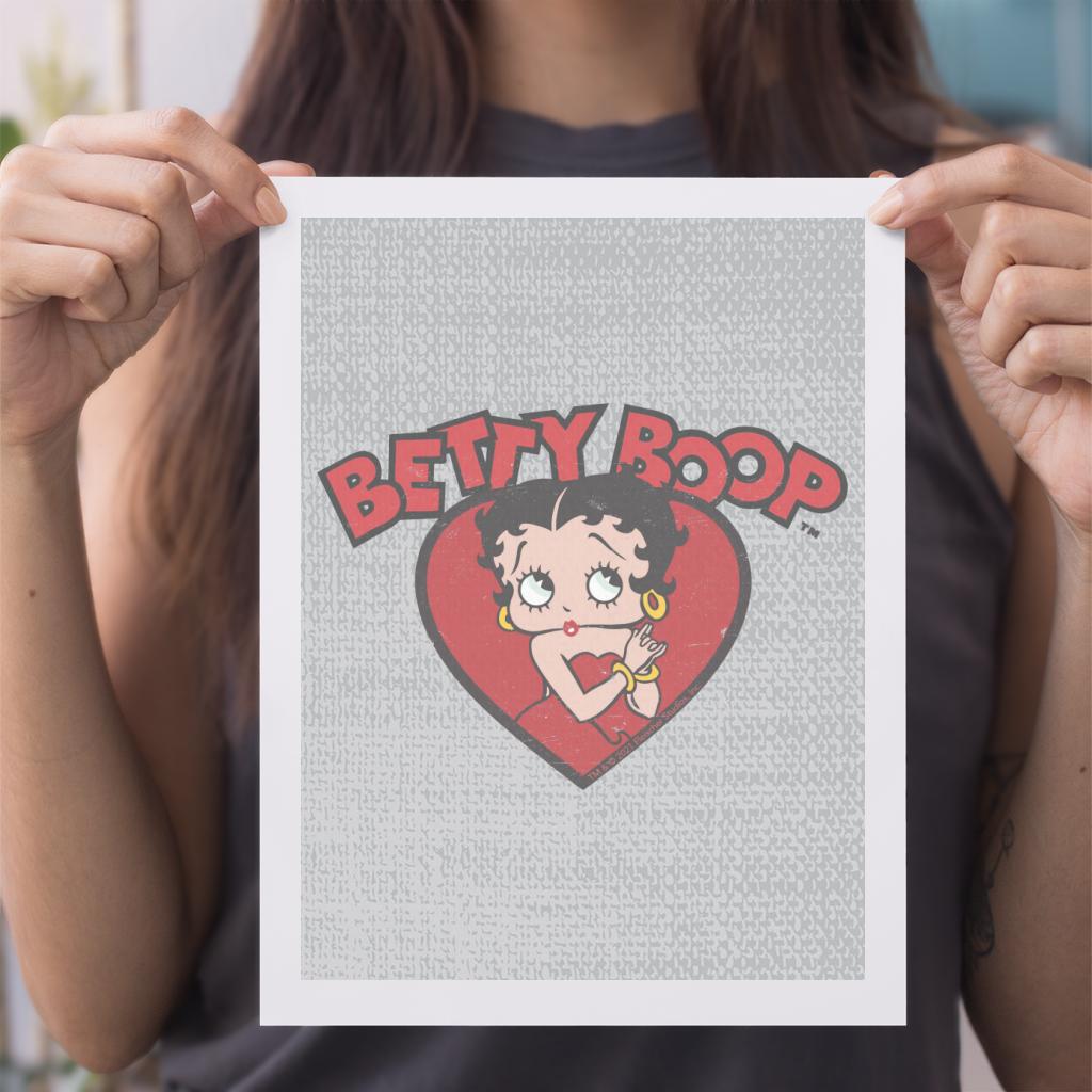 Betty Boop Love Red Dress A4 Print-Betty Boop Shop