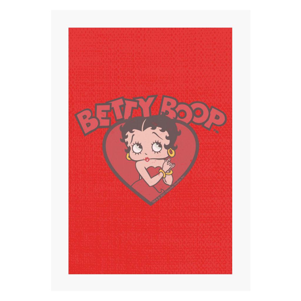 Betty Boop Love Red Dress A4 Print-Betty Boop Shop