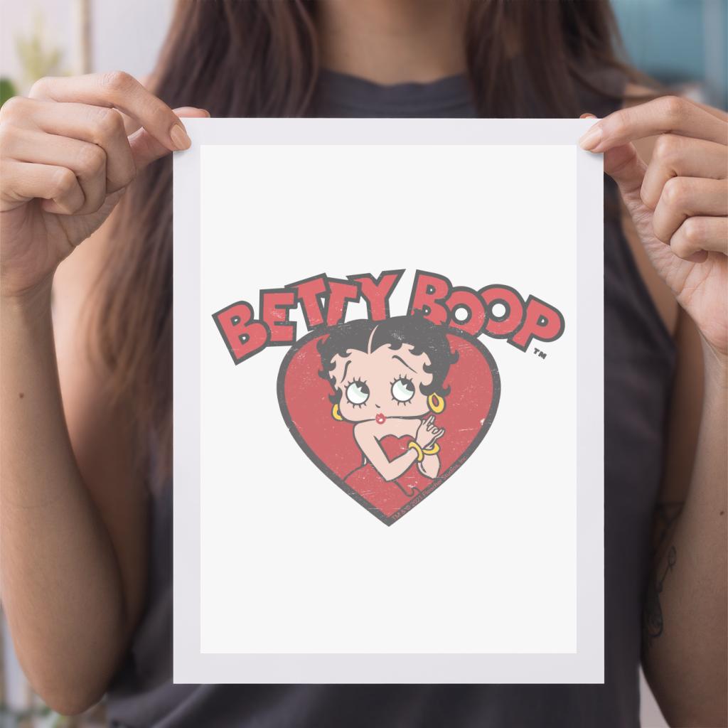 Betty Boop Love Red Dress A4 Print-Betty Boop Shop