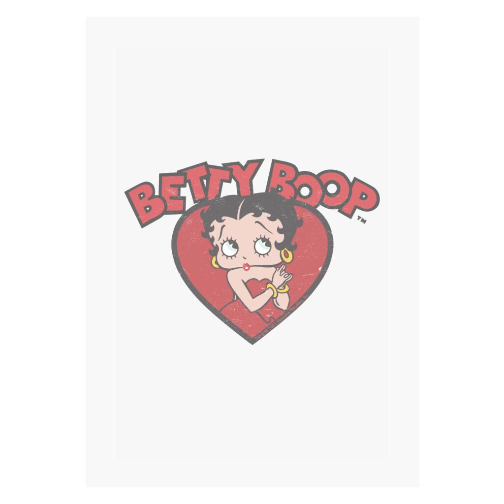 Betty Boop Love Red Dress A4 Print-Betty Boop Shop