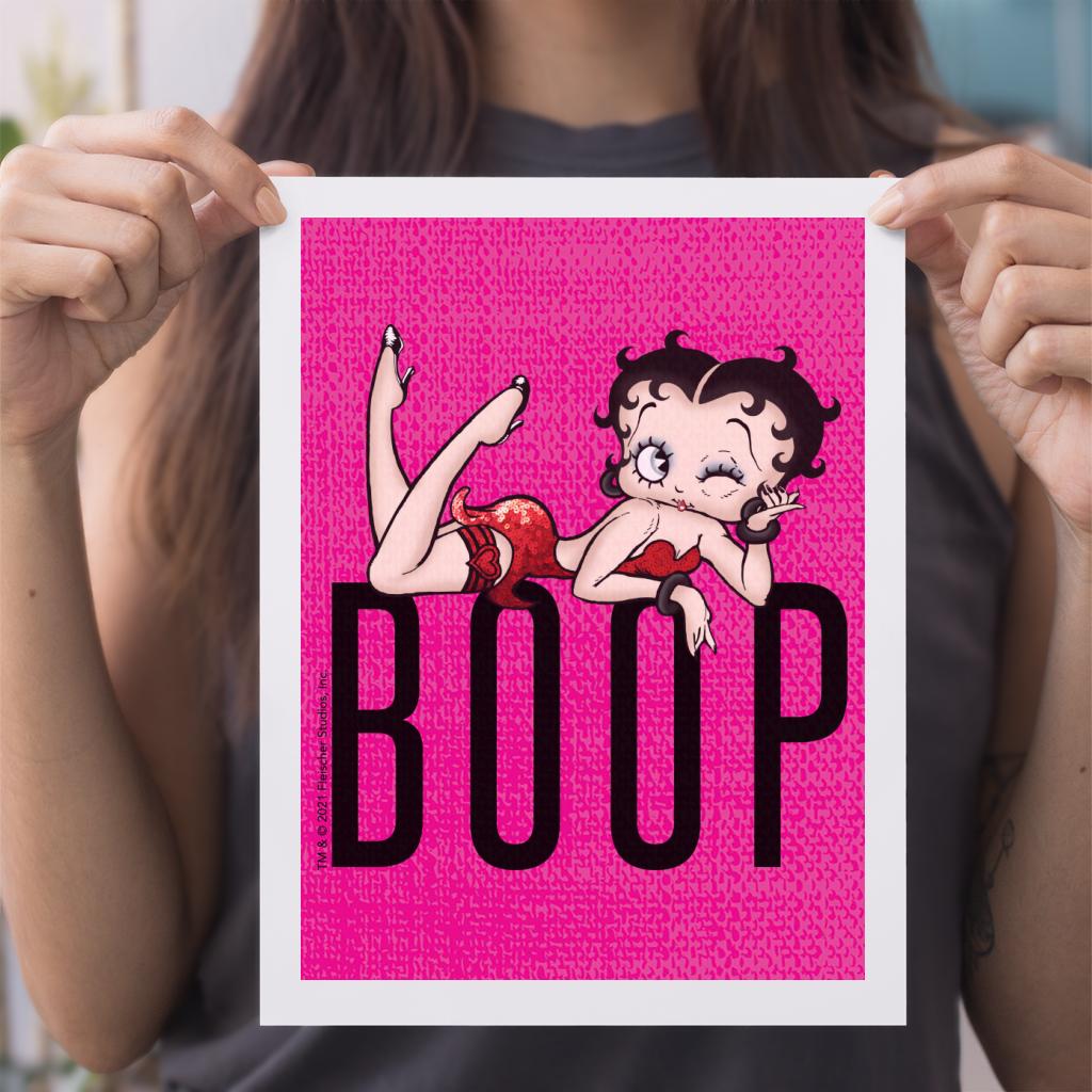 Betty Boop Lying Down Wink A4 Print-Betty Boop Shop