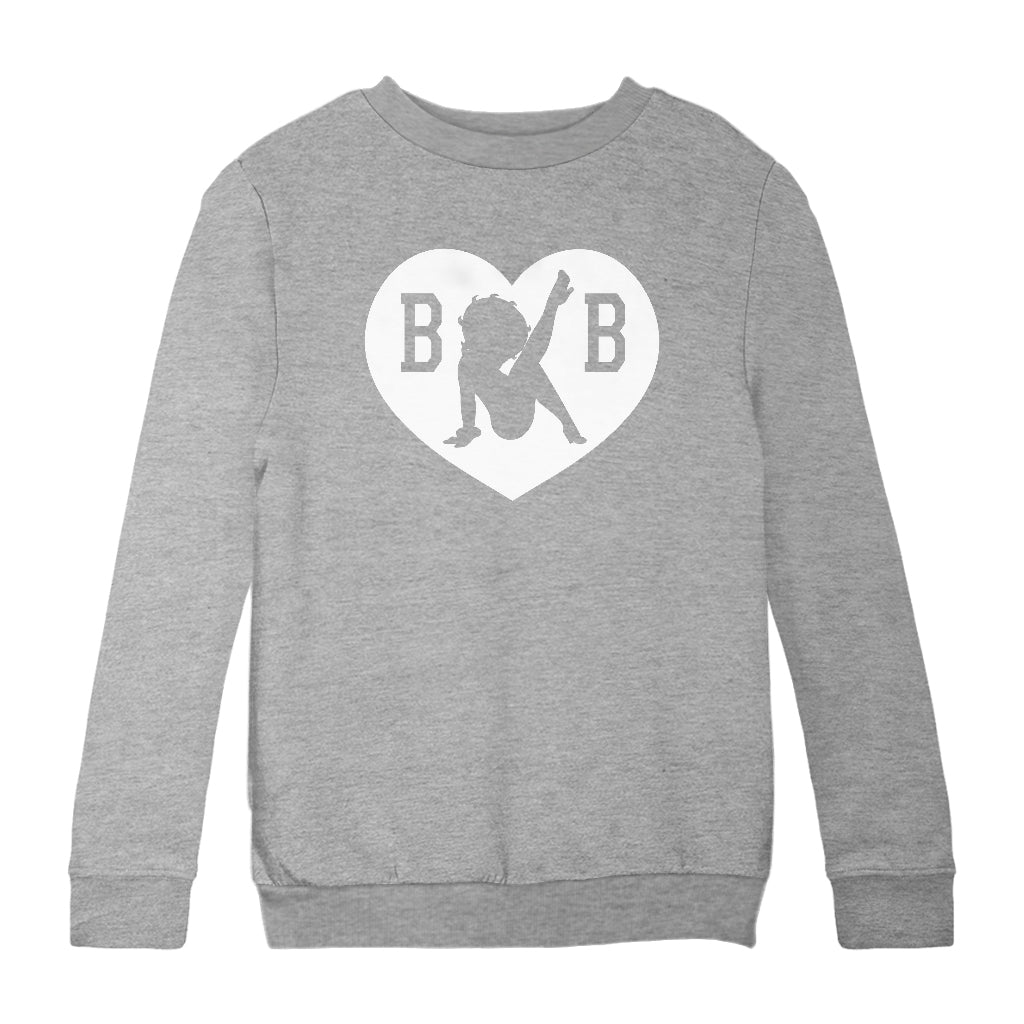 B B Love Heart Silhouette Kids Sweatshirt-Betty Boop Shop