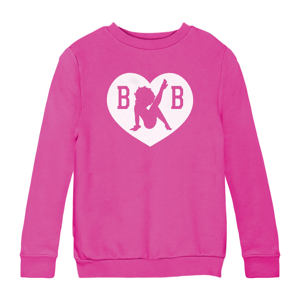 B B Love Heart Silhouette Kids Sweatshirt-Betty Boop Shop