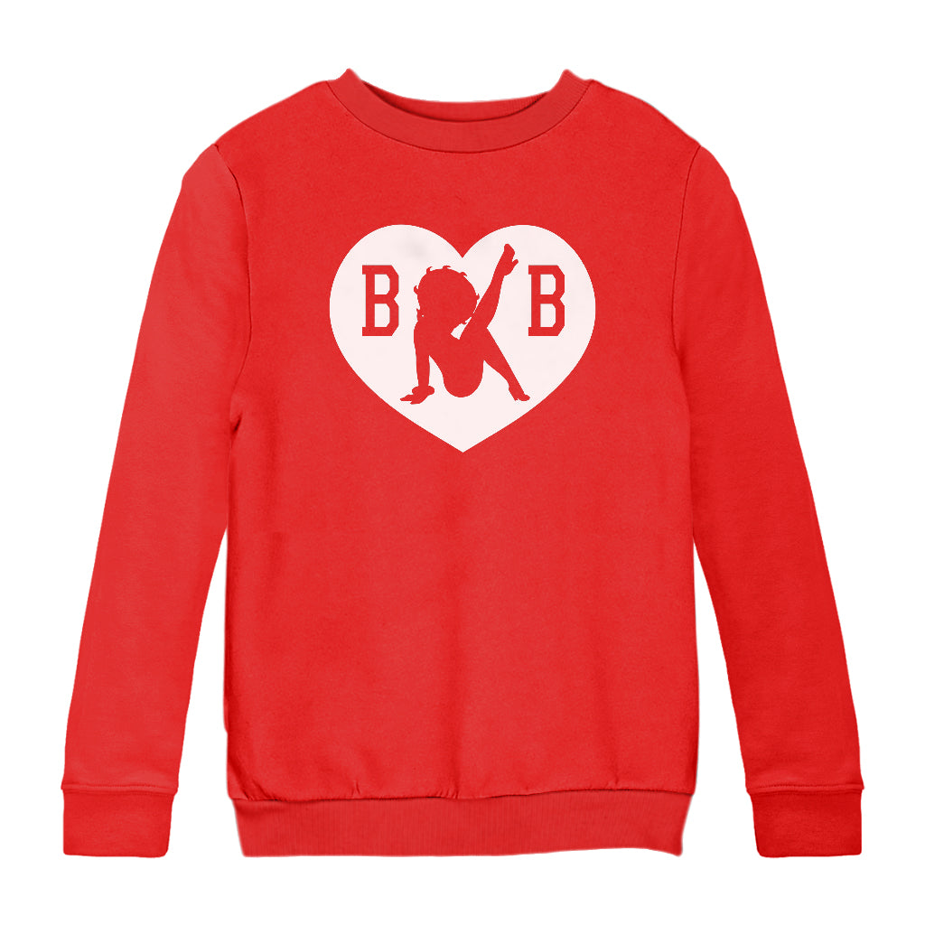 B B Love Heart Silhouette Kids Sweatshirt-Betty Boop Shop