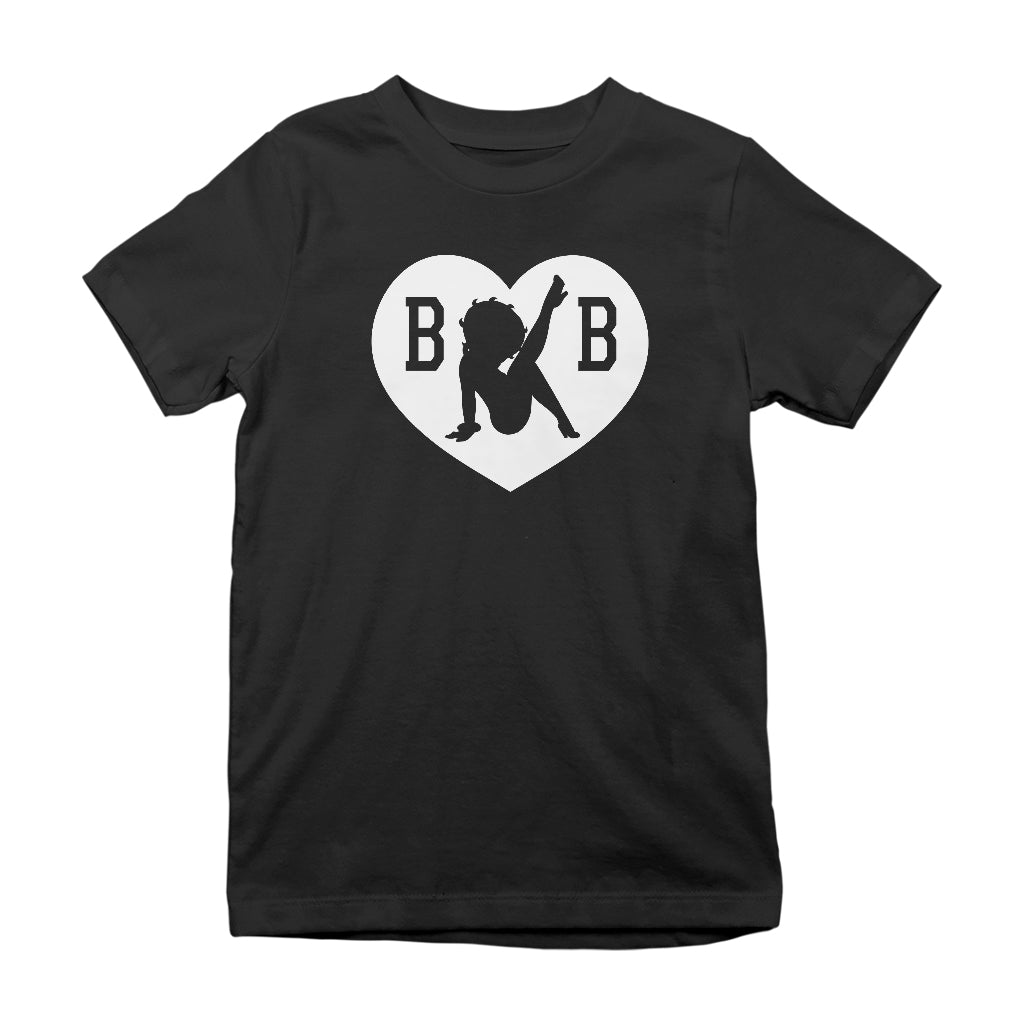 B B Love Heart Silhouette Kids T-Shirt-Betty Boop Shop