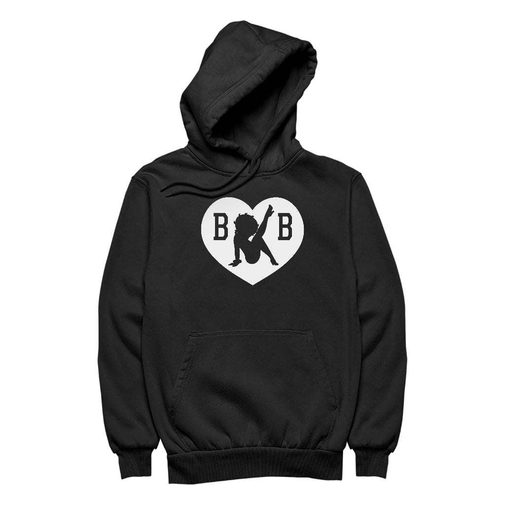 B B Love Heart Silhouette Women's Hooded Sweatshirt-Betty Boop Shop