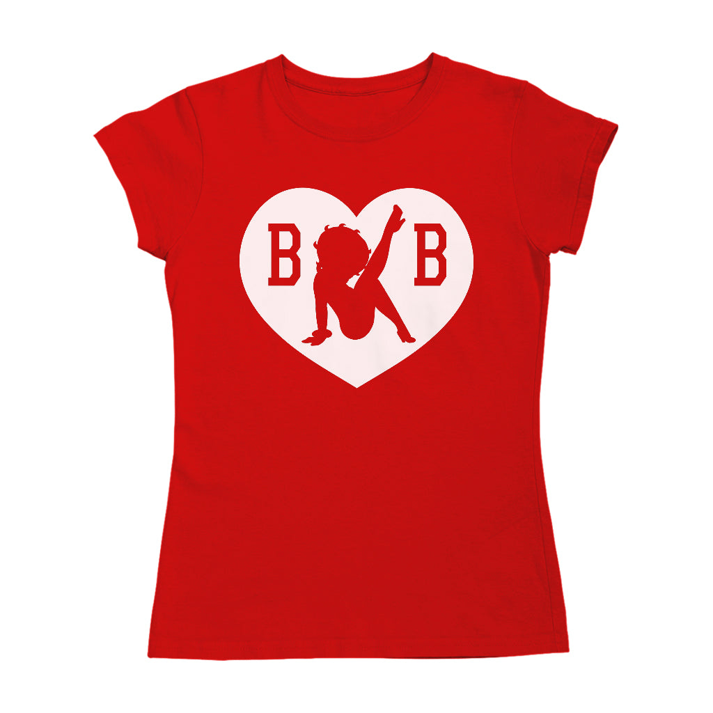 B B Love Heart Silhouette Women's T-Shirt-Betty Boop Shop