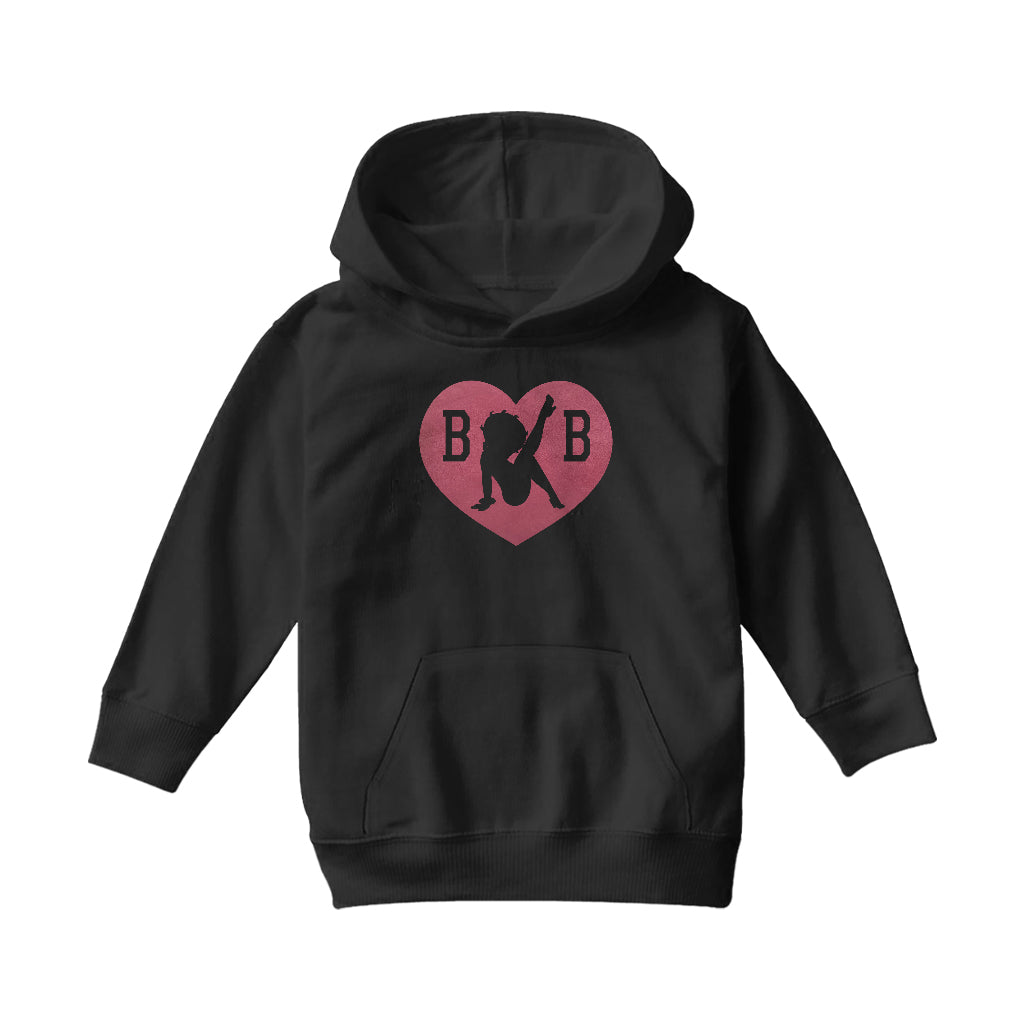 Betty Boop Love Heart B B Kids Hooded Sweatshirt-Betty Boop Shop
