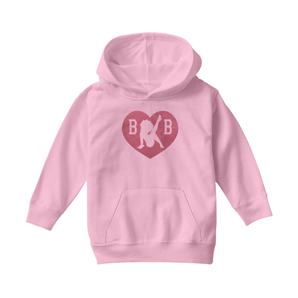 Betty Boop Love Heart B B Kids Hooded Sweatshirt-Betty Boop Shop