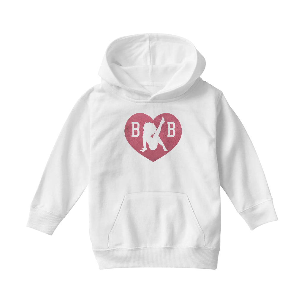 Betty Boop Love Heart B B Kids Hooded Sweatshirt-Betty Boop Shop