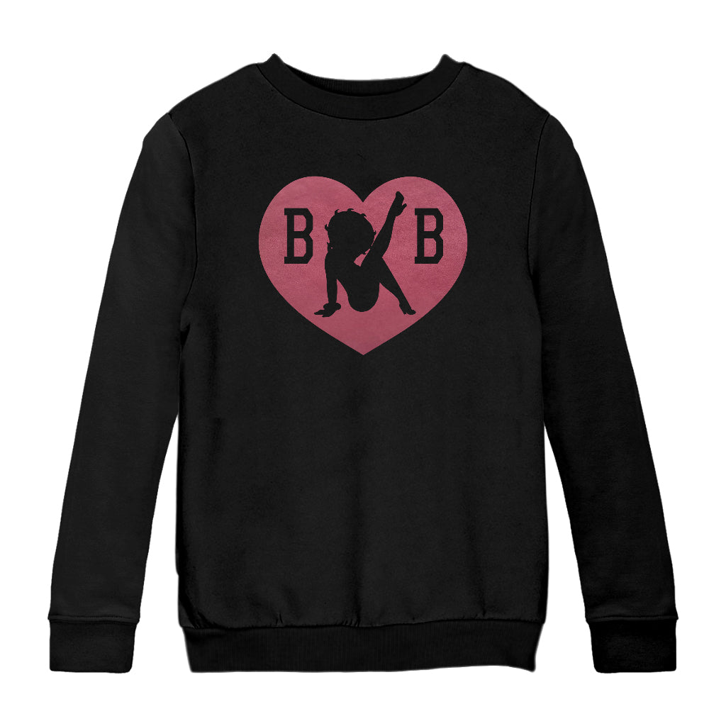 Betty Boop Love Heart B B Kids Sweatshirt-Betty Boop Shop