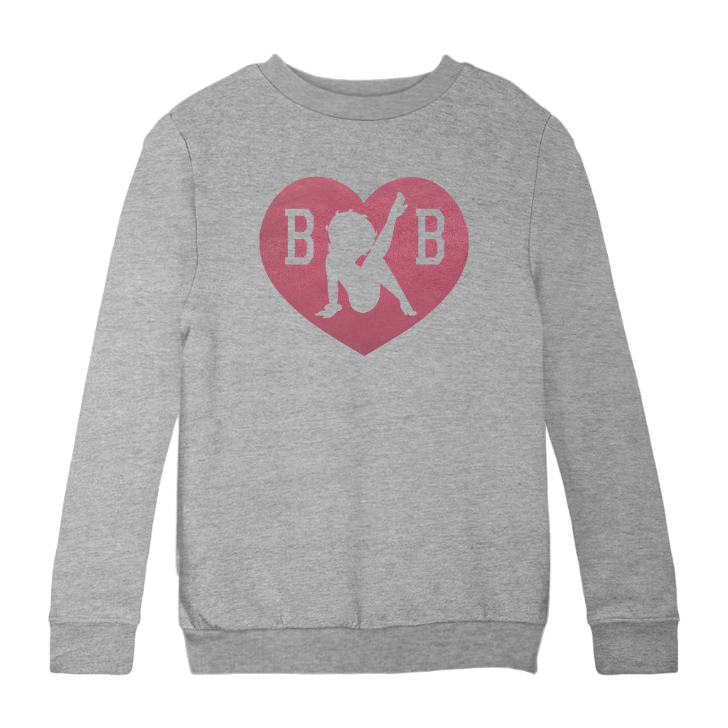 Betty Boop Love Heart B B Kids Sweatshirt-Betty Boop Shop
