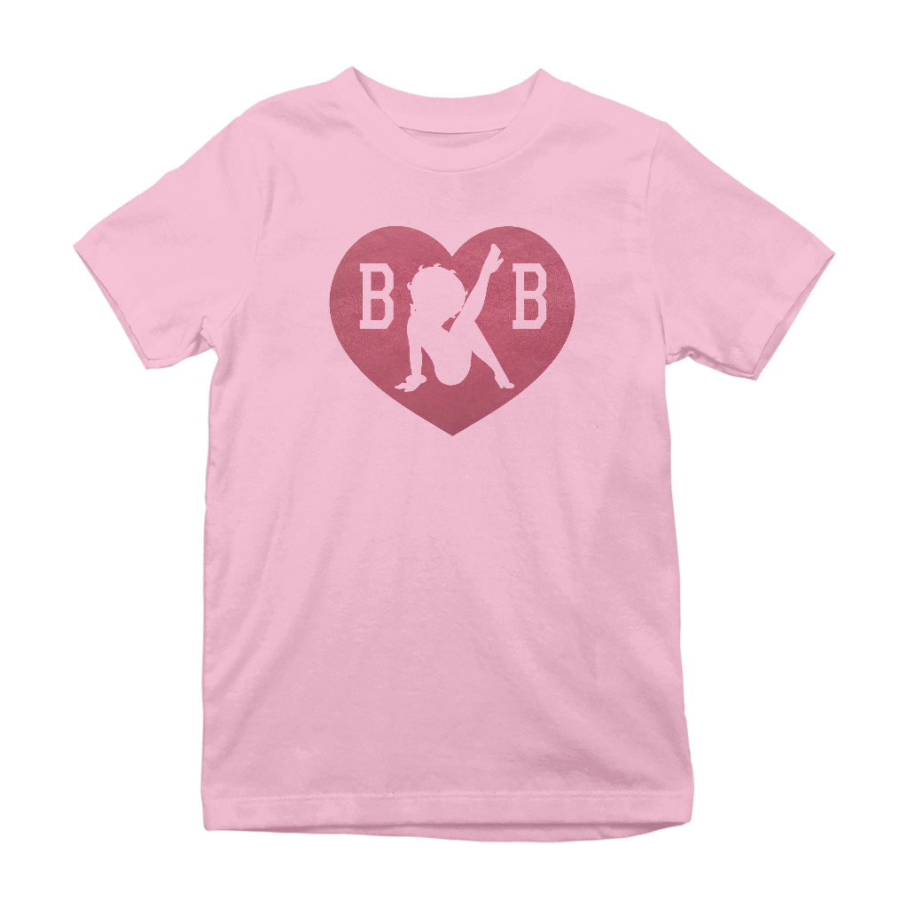 Betty Boop Love Heart B B Kids T-Shirt-Betty Boop Shop