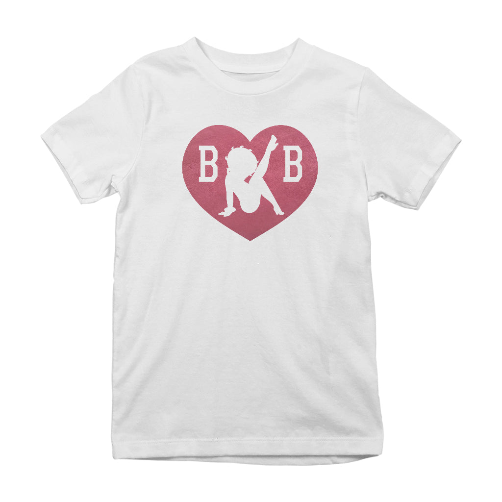 Betty Boop Love Heart B B Kids T-Shirt-Betty Boop Shop