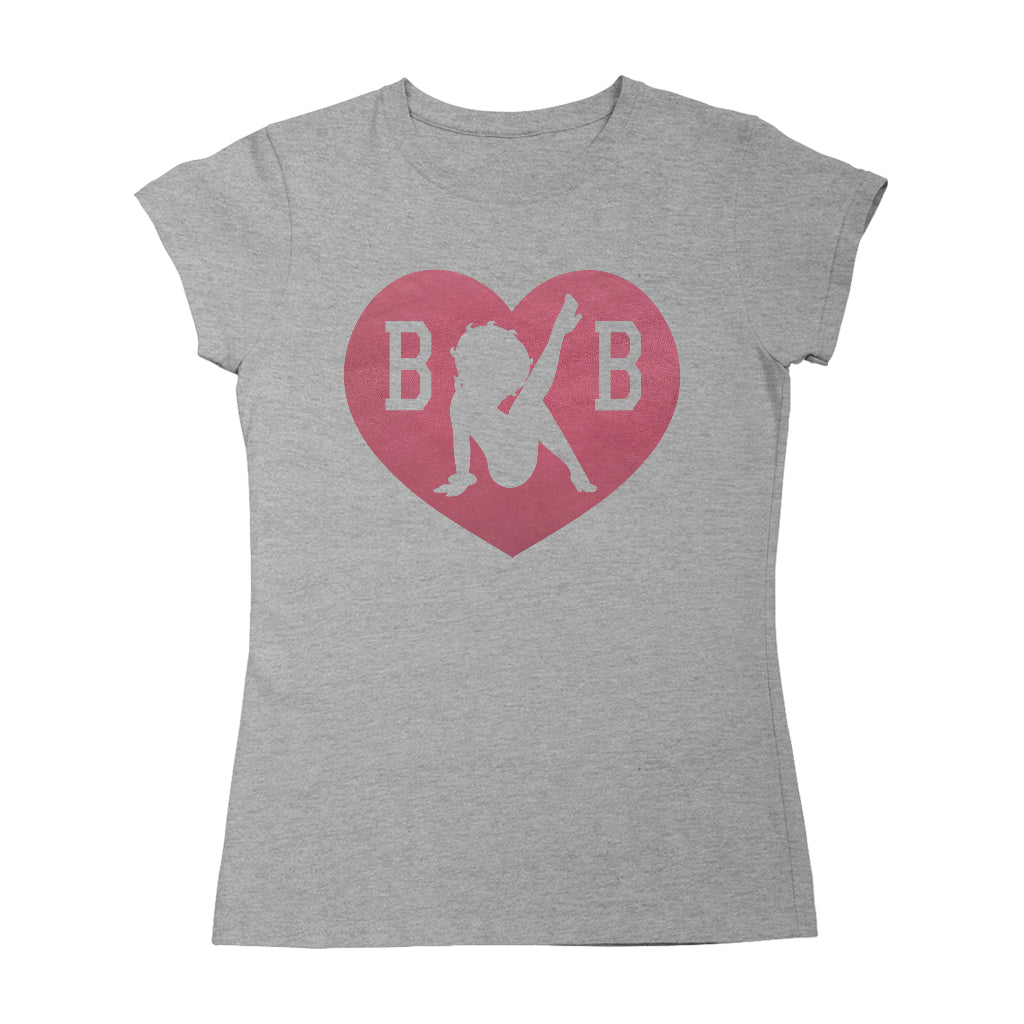 Betty Boop Love Heart B B Women's T-Shirt-Betty Boop Shop