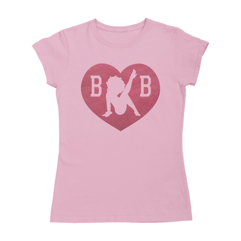 Betty Boop Love Heart B B Women's T-Shirt-Betty Boop Shop