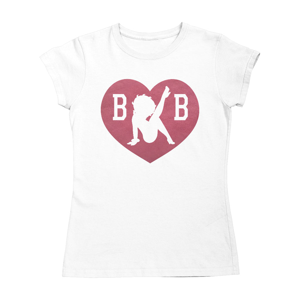 Betty Boop Love Heart B B Women's T-Shirt-Betty Boop Shop