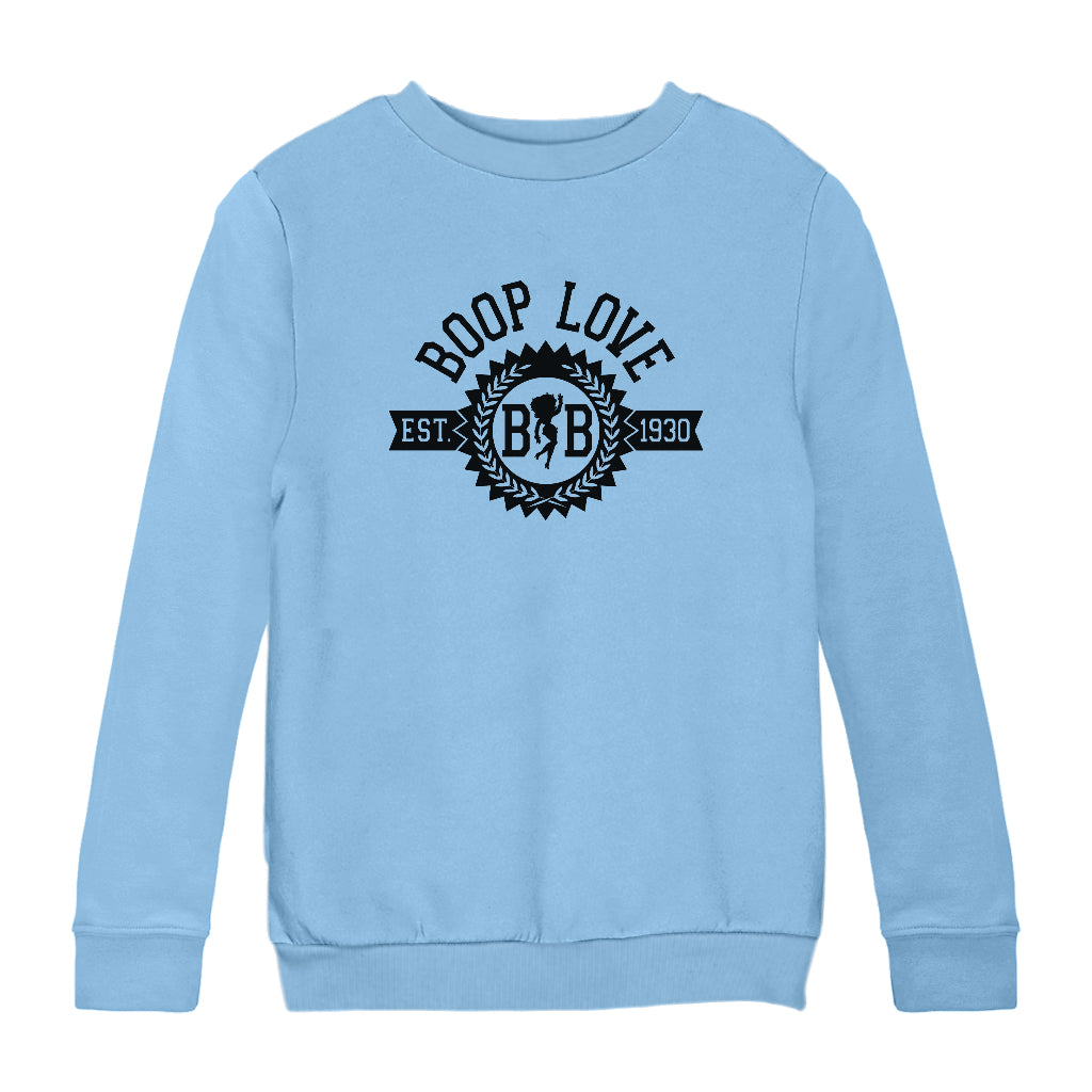 Betty Boop BB Crest Emblem Kids Sweatshirt-Betty Boop Shop