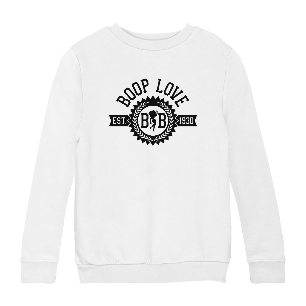 Betty Boop BB Crest Emblem Kids Sweatshirt-Betty Boop Shop