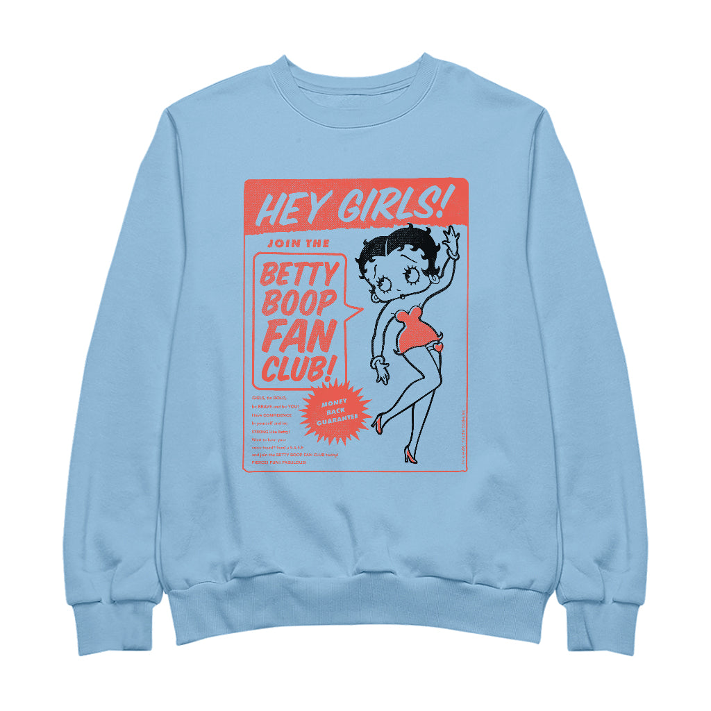 Betty Boop Hey Girls Fan Club Men's Sweatshirt-Betty Boop Shop