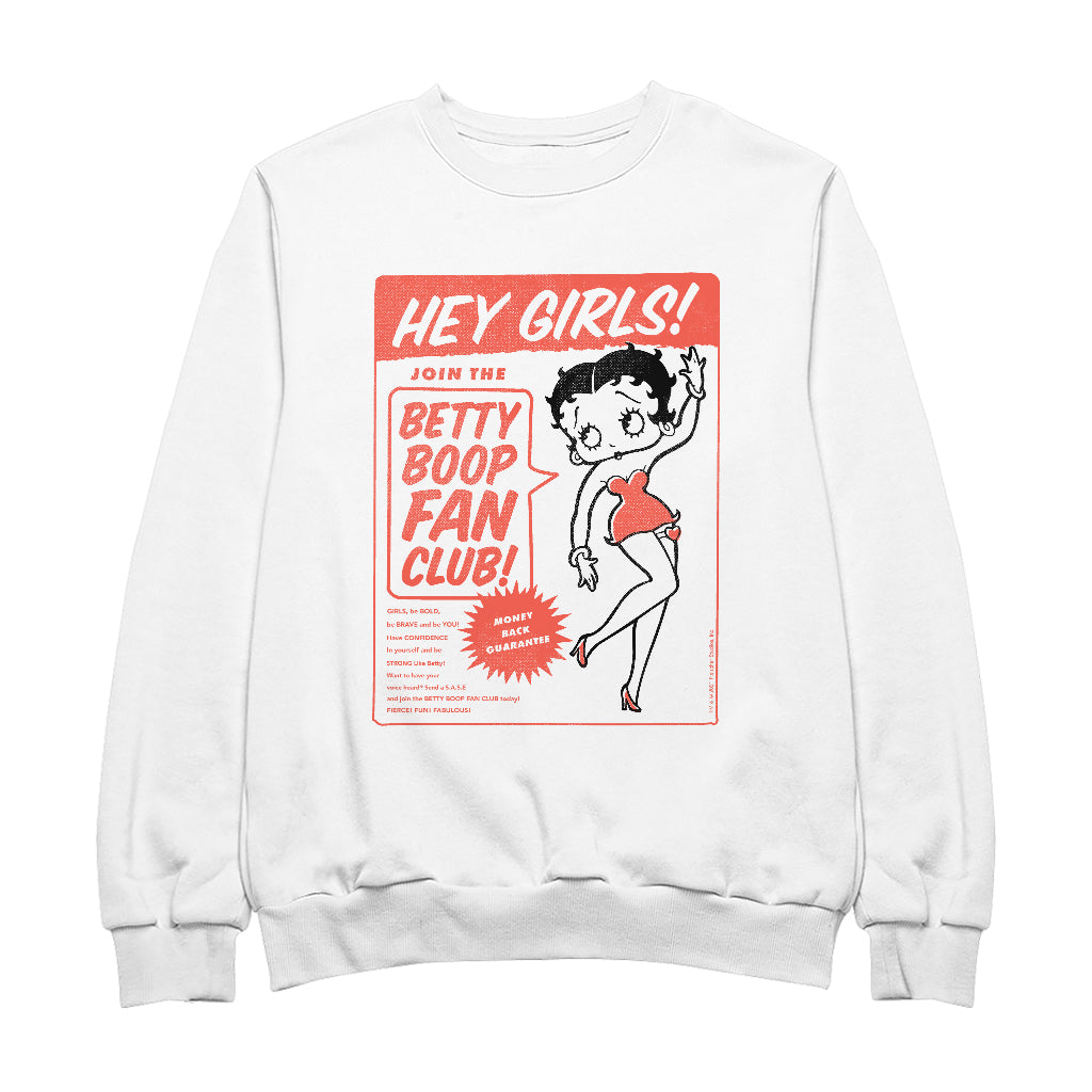Betty Boop Hey Girls Fan Club Men's Sweatshirt