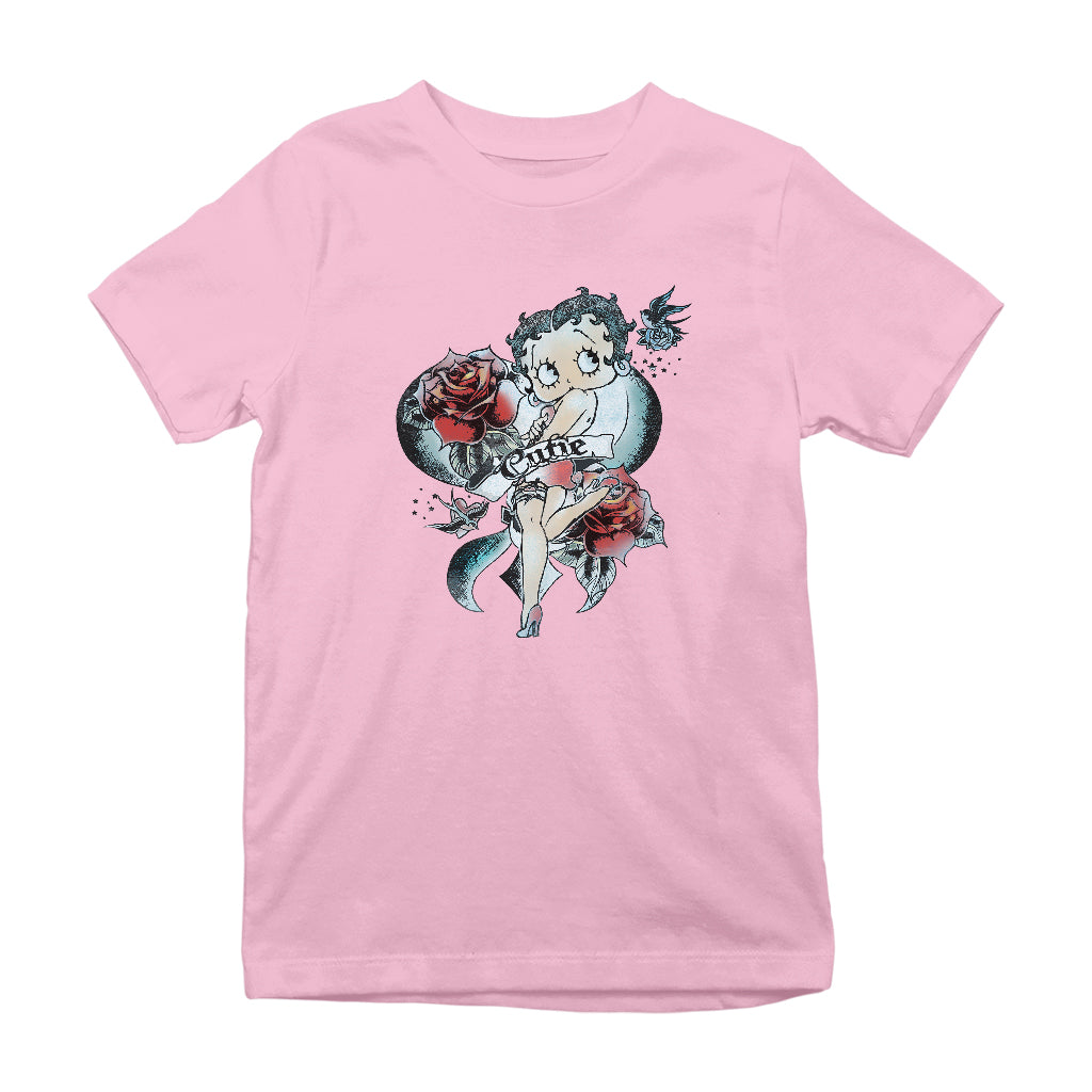 Betty Boop Hottie Cutie Tattoo Kids T-Shirt-Betty Boop Shop