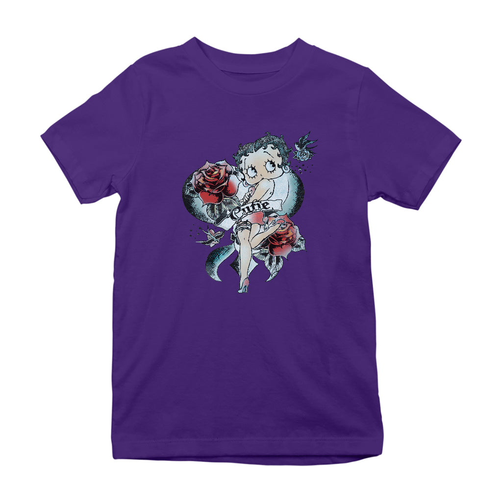 Betty Boop Hottie Cutie Tattoo Kids T-Shirt-Betty Boop Shop
