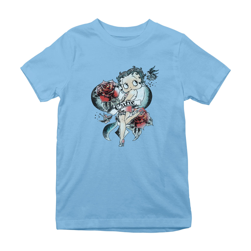 Betty Boop Hottie Cutie Tattoo Kids T-Shirt-Betty Boop Shop