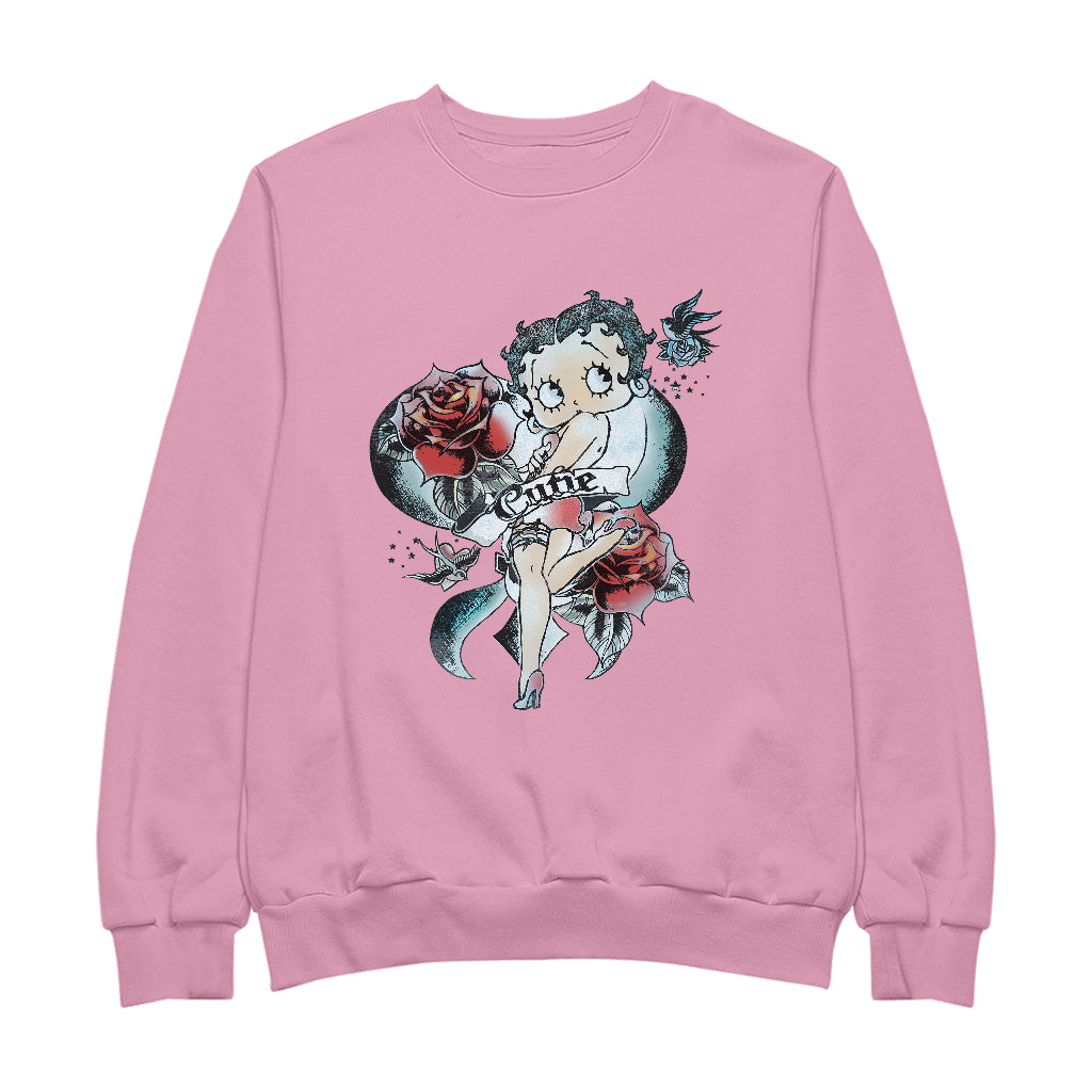 Betty Boop Hottie Cutie Tattoo Men's Sweatshirt-Betty Boop Shop