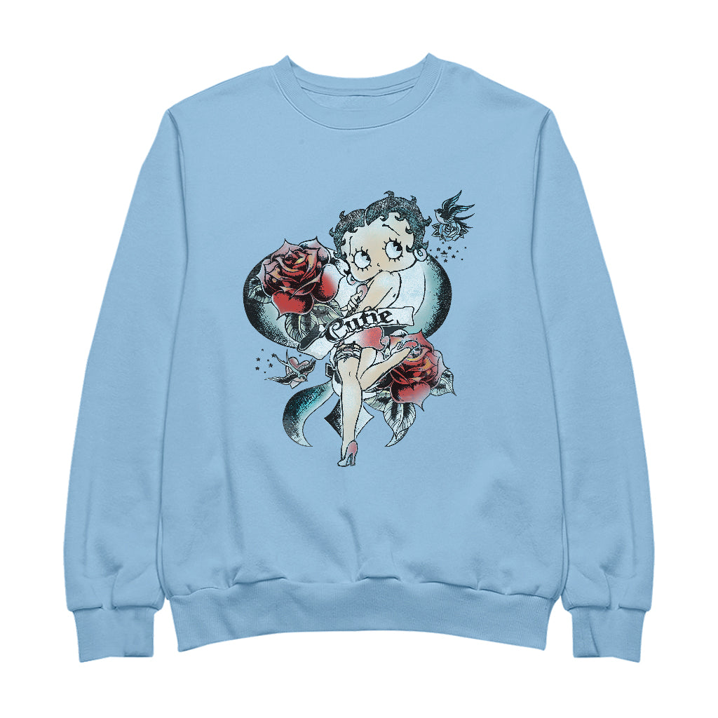 Betty Boop Hottie Cutie Tattoo Men's Sweatshirt-Betty Boop Shop