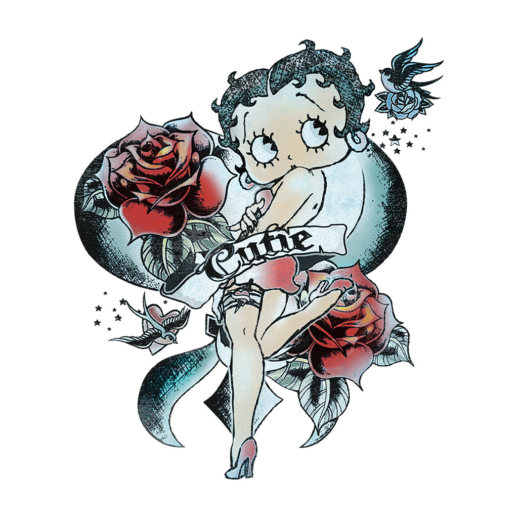 Betty Boop Hottie Cutie Tattoo Men's Sweatshirt-Betty Boop Shop