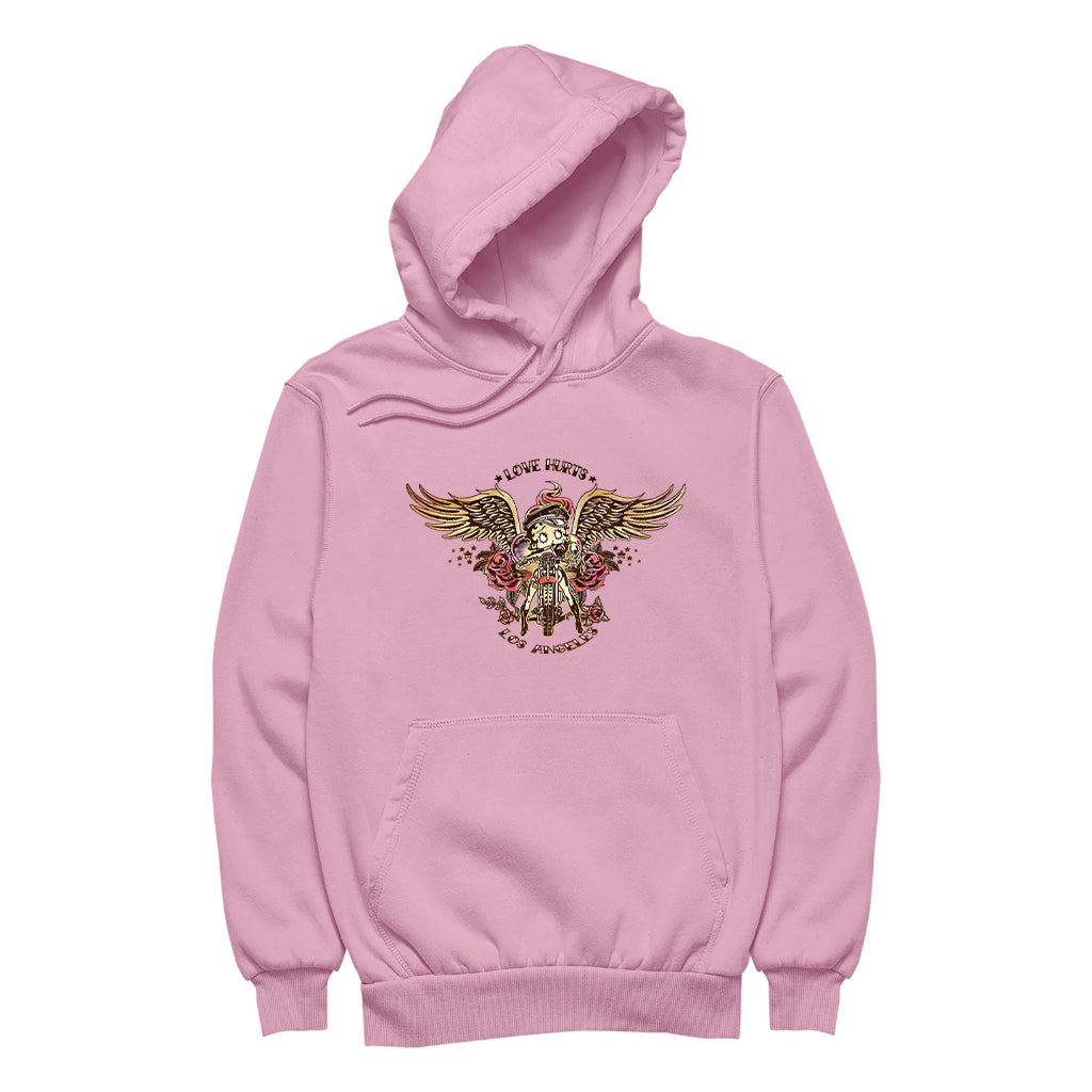 Betty Boop Love Hurts Tattoo Men's Hooded Sweatshirt-Betty Boop Shop
