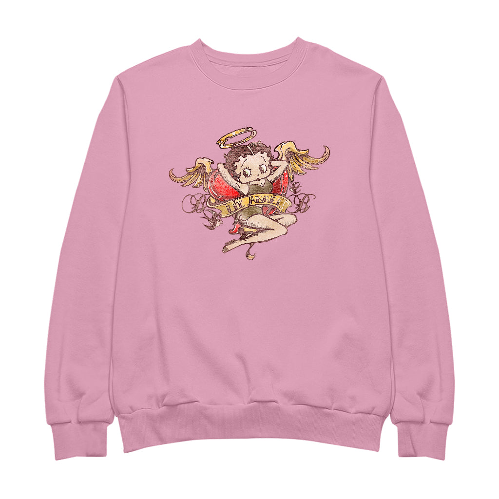 Betty Boop Lil Angel Tattoo Men's Sweatshirt-Betty Boop Shop