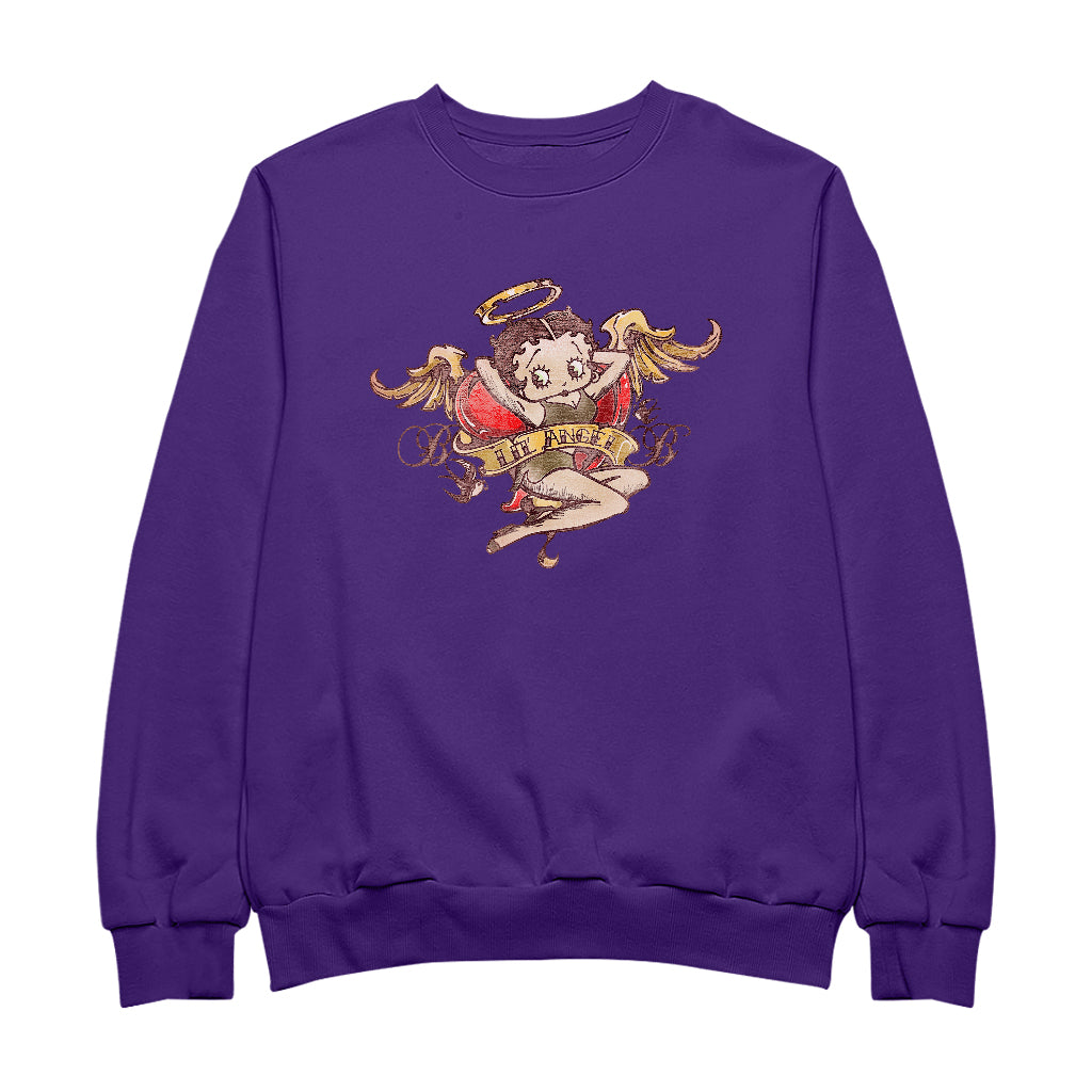 Betty Boop Lil Angel Tattoo Men's Sweatshirt-Betty Boop Shop