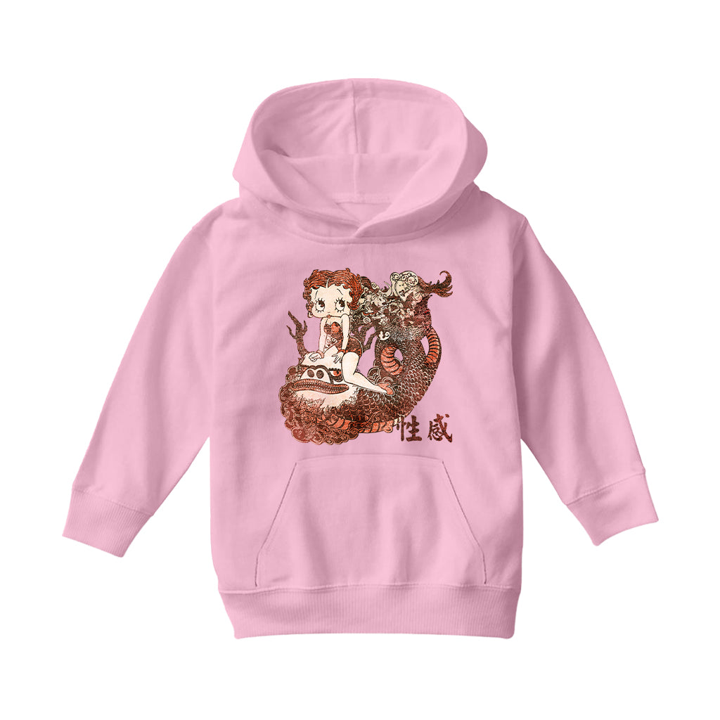 Betty Boop Dragon Tattoo Kids Hooded Sweatshirt