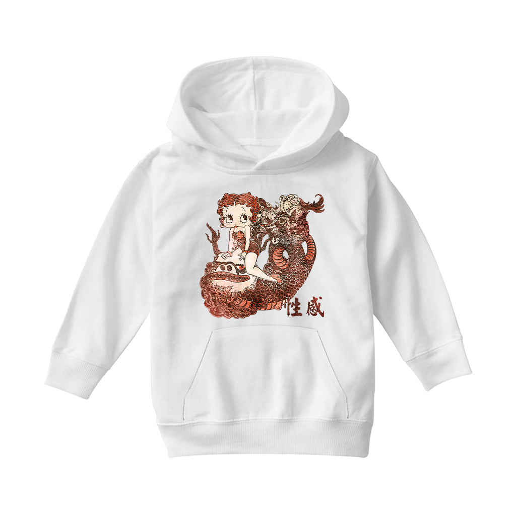 Betty Boop Dragon Tattoo Kids Hooded Sweatshirt-Betty Boop Shop