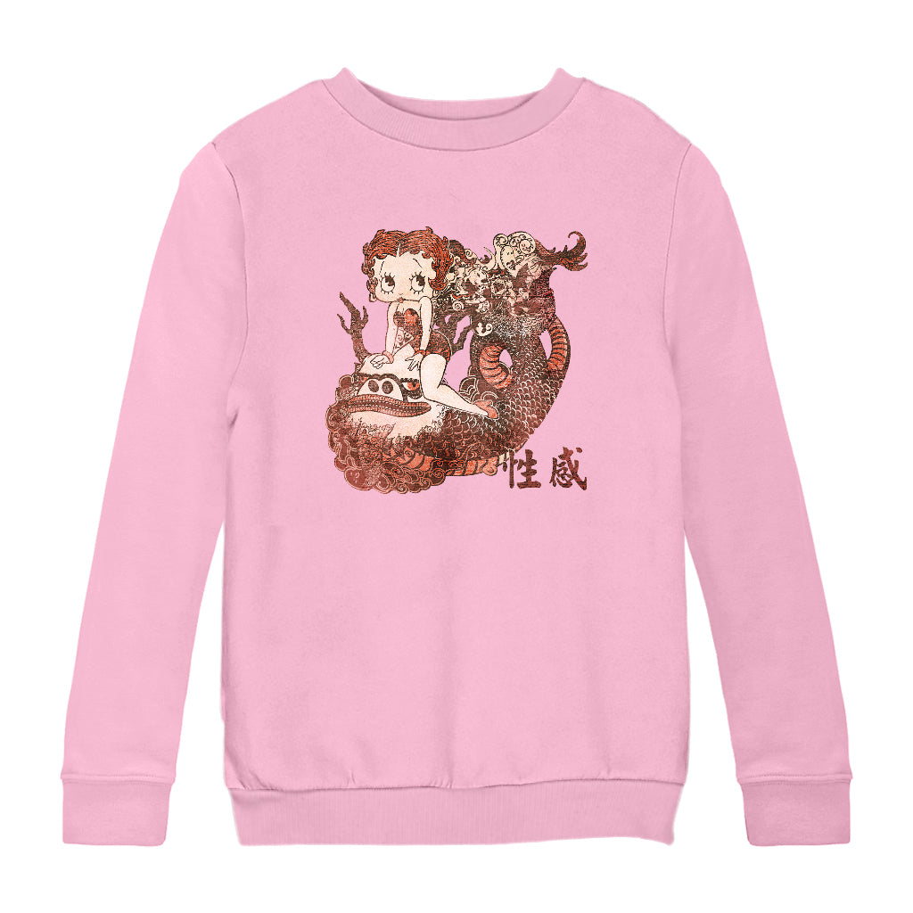 Betty Boop Dragon Tattoo Kids Sweatshirt