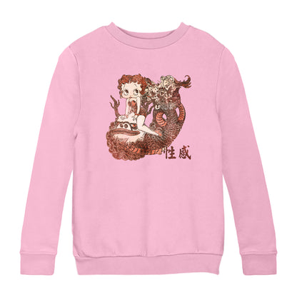 Betty Boop Dragon Tattoo Kids Sweatshirt