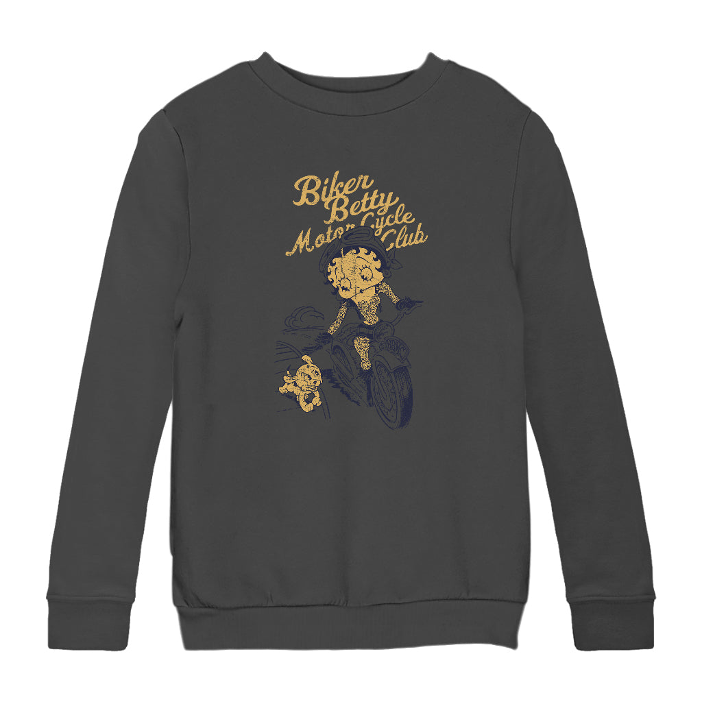 Betty Boop Motor Cycle Club Kids Sweatshirt-Betty Boop Shop