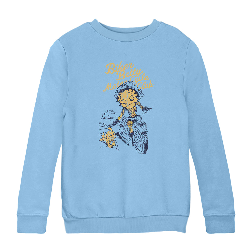 Betty Boop Motor Cycle Club Kids Sweatshirt-Betty Boop Shop