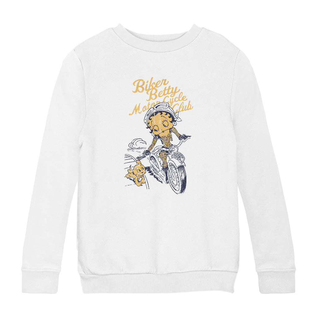 Betty Boop Motor Cycle Club Kids Sweatshirt