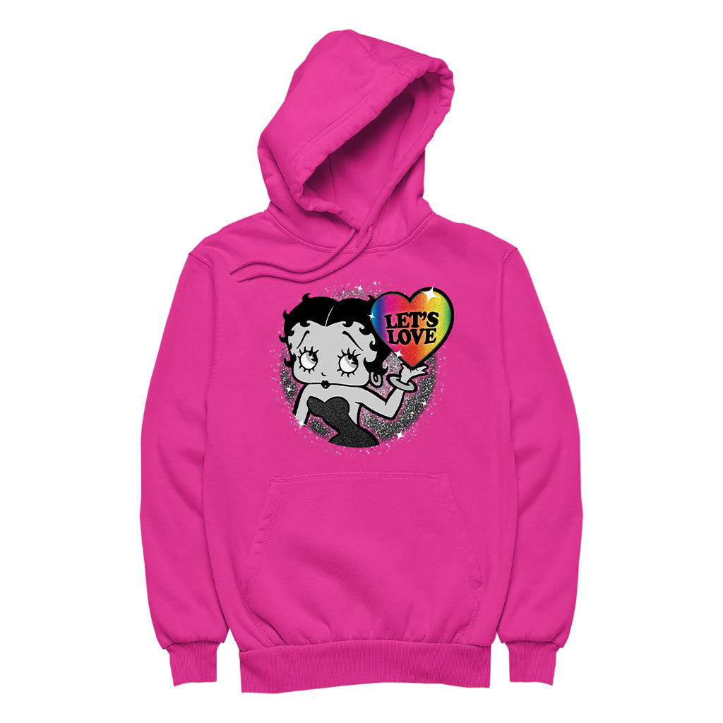 Betty Boop Let's Love Women's Hooded Sweatshirt-Betty Boop Shop