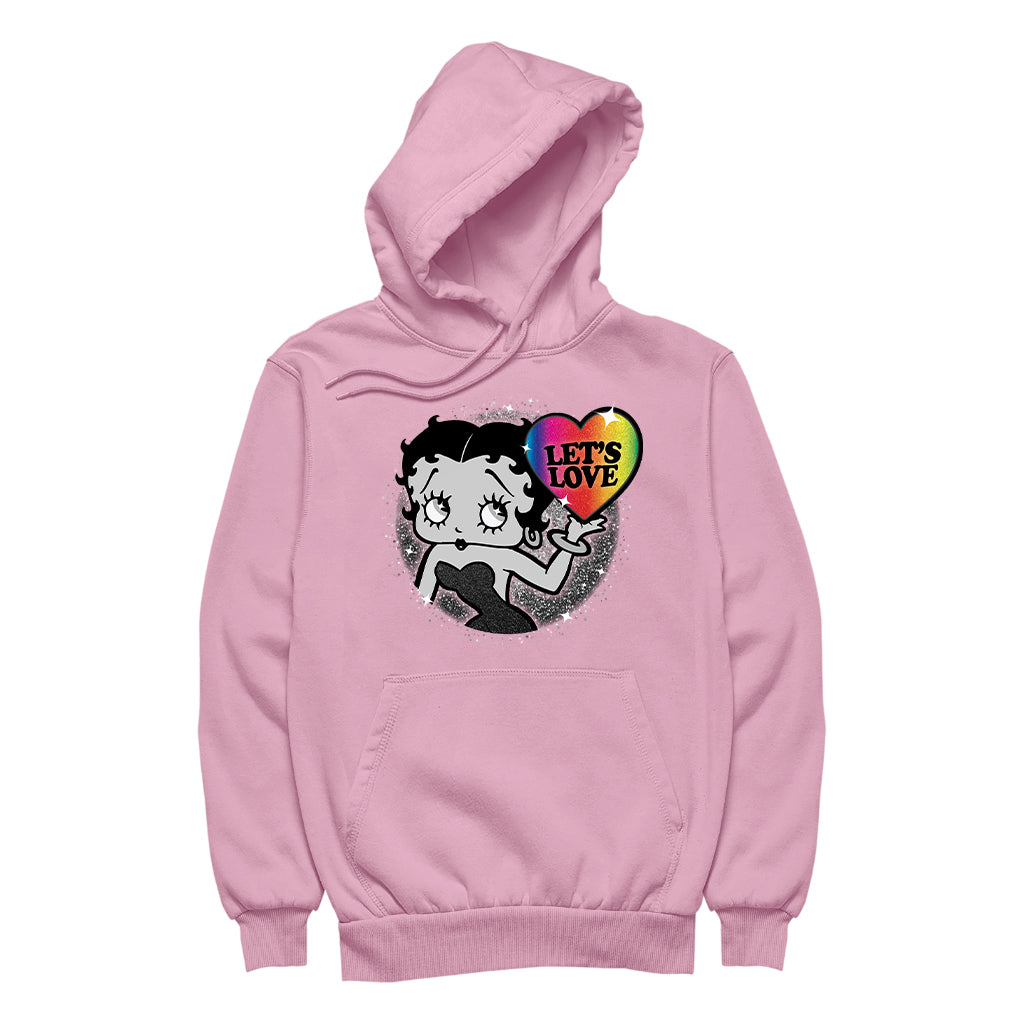 Betty Boop Let's Love Women's Hooded Sweatshirt-Betty Boop Shop
