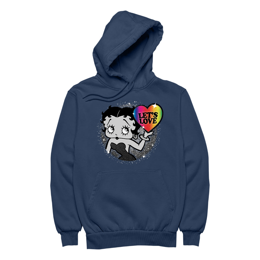 Betty Boop Let's Love Women's Hooded Sweatshirt-Betty Boop Shop