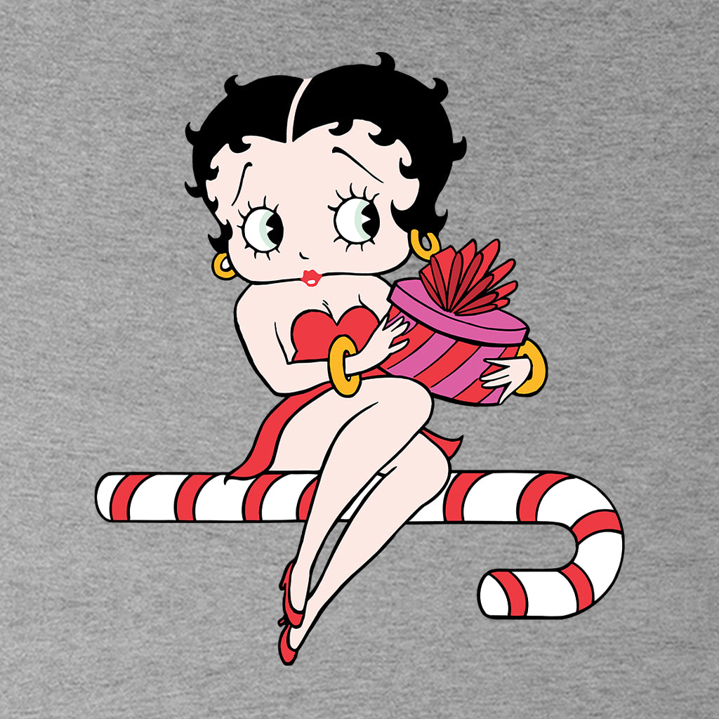 Betty Boop Christmas Candy Cane Seat Kids Sweatshirt-Betty Boop Shop