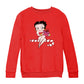 Betty Boop Christmas Candy Cane Seat Kids Sweatshirt-Betty Boop Shop