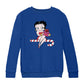 Betty Boop Christmas Candy Cane Seat Kids Sweatshirt-Betty Boop Shop
