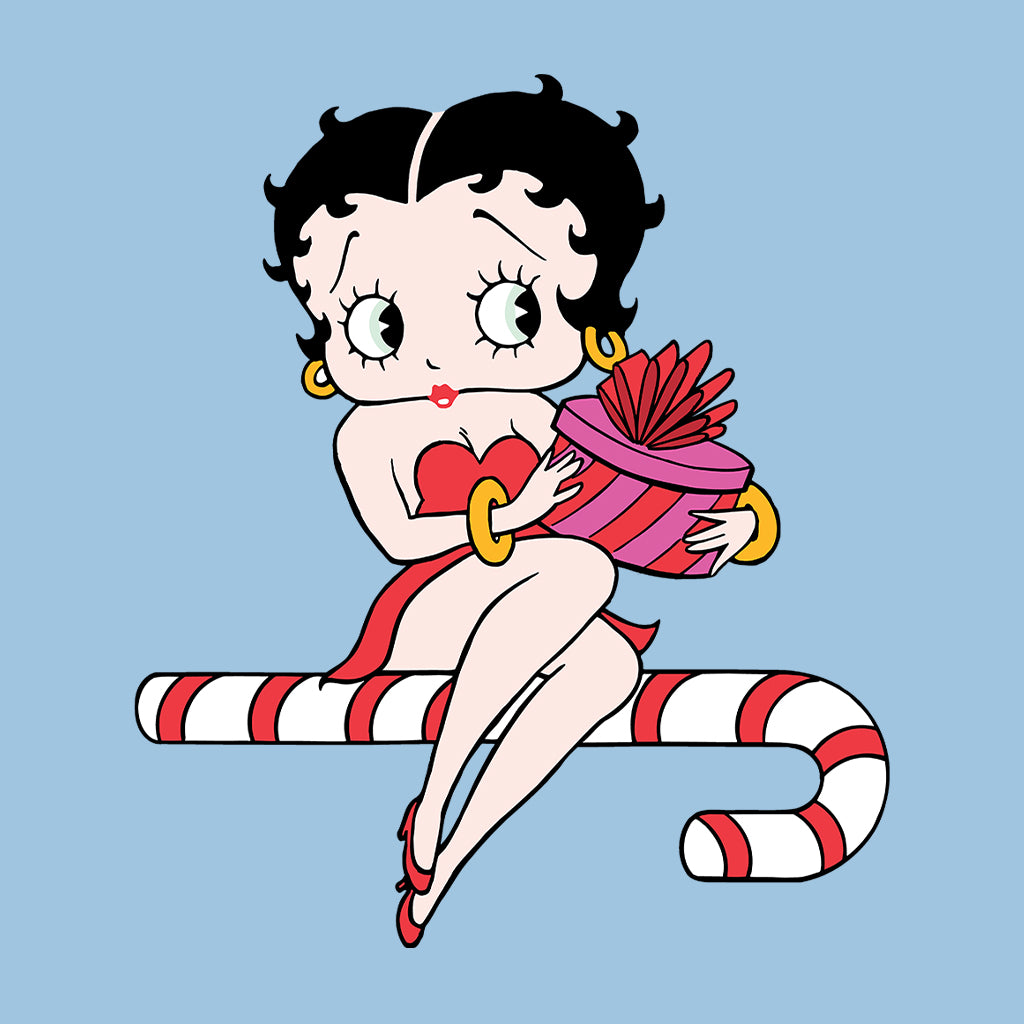 Betty Boop Christmas Candy Cane Seat Kids Sweatshirt-Betty Boop Shop