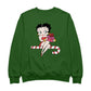 Betty Boop Christmas Candy Cane Seat Women's Sweatshirt-Betty Boop Shop
