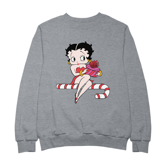 Betty Boop Christmas Candy Cane Seat Women's Sweatshirt